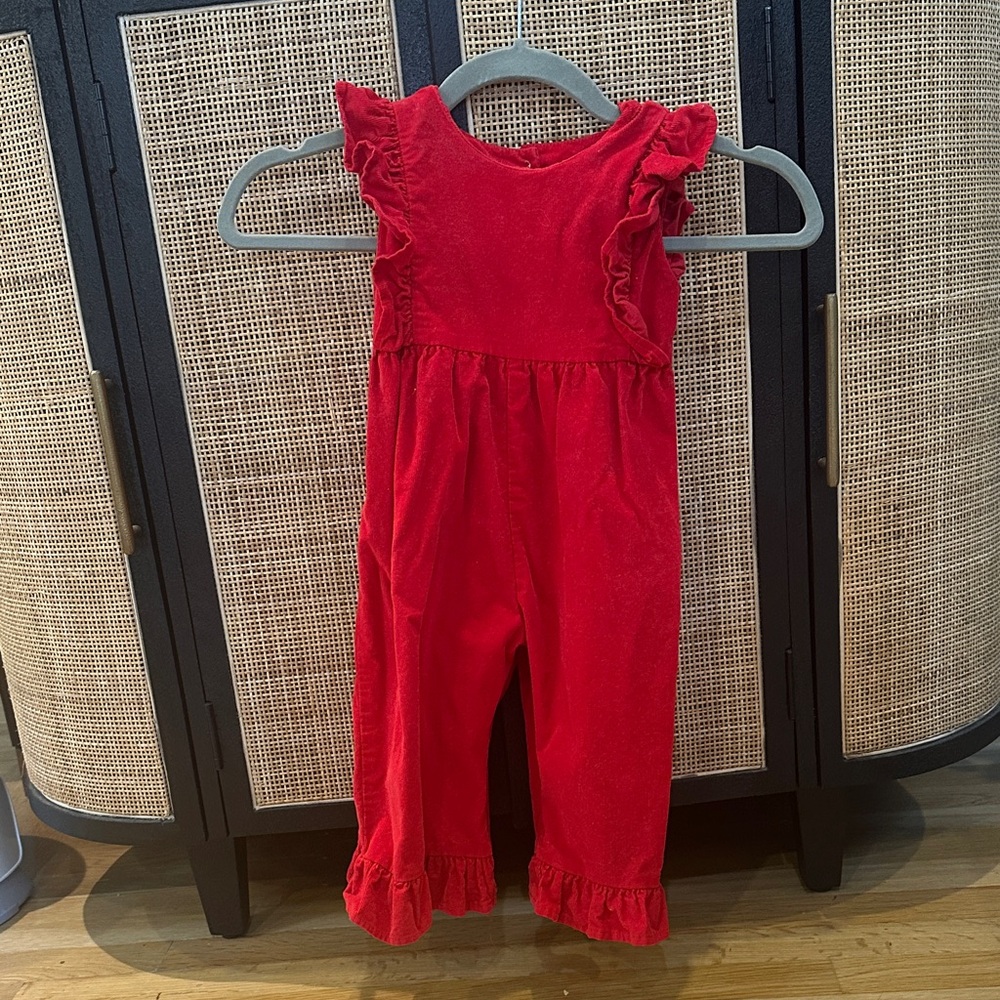 Charming Red Ruffle Kids Romper